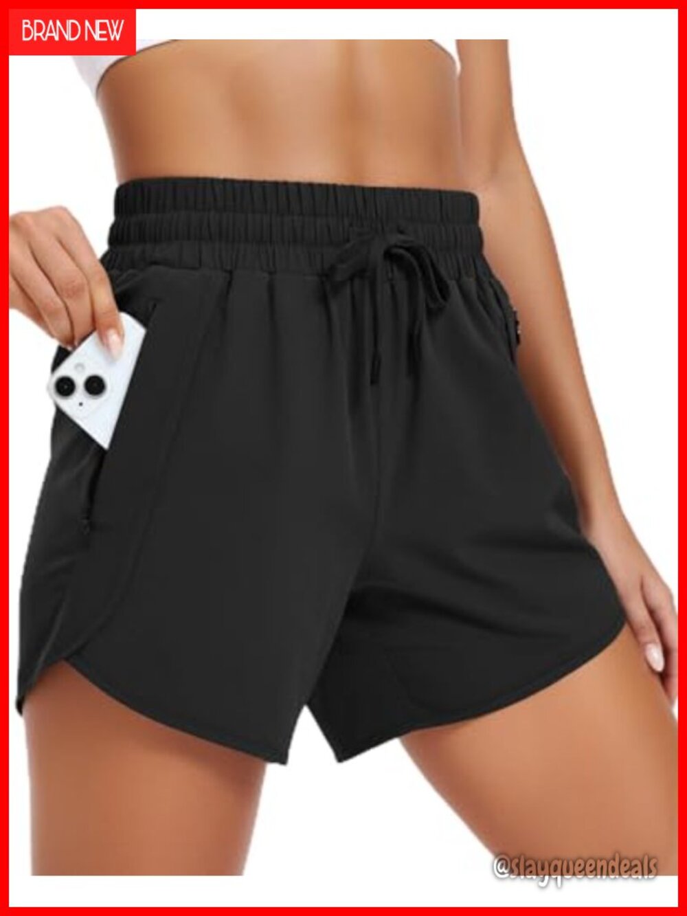Women's Athletic Running Shorts with Zip Pockets Quick Dry